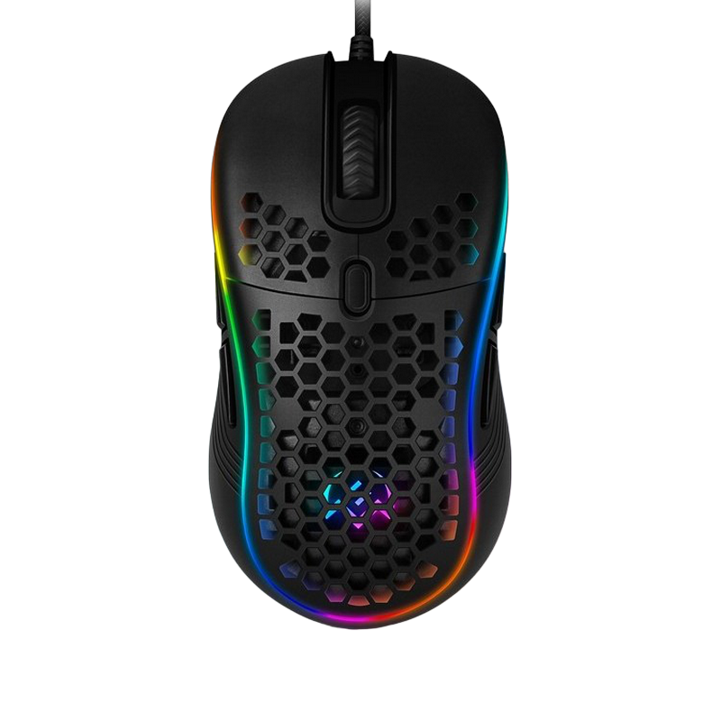 Gaming Mouse SVEN RX-G860, 200-12800 dpi, 8 buttons, 116g., Ambidextrous, Programmable, RGB, Honeycomb, 1.8m, USB, Black