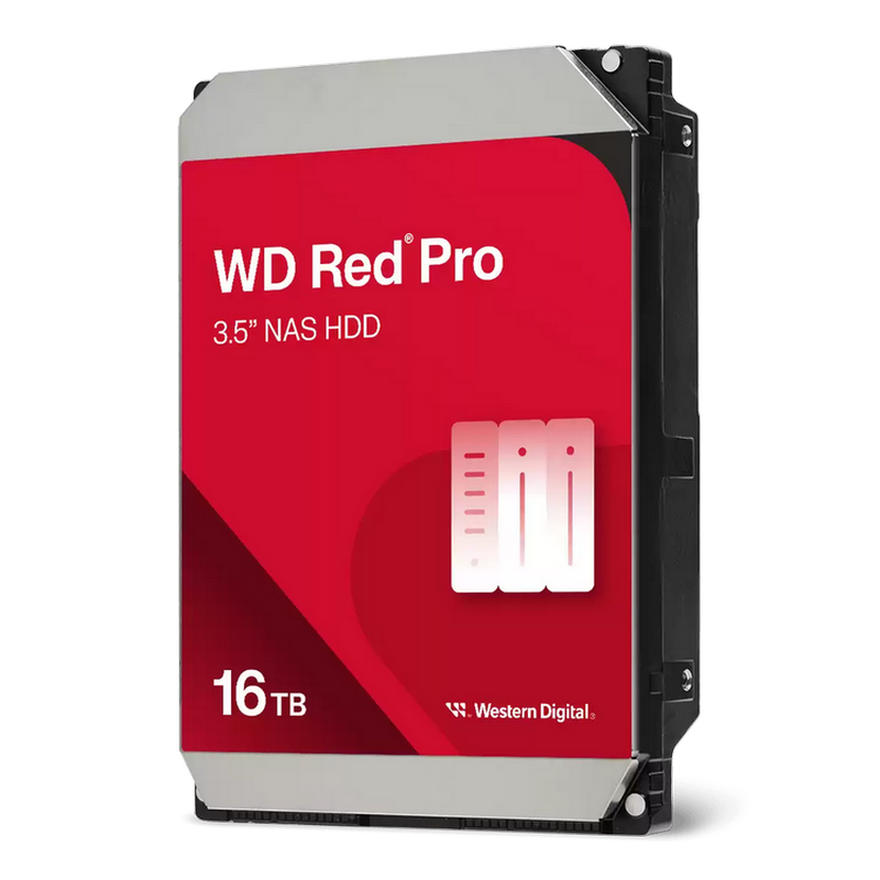 3.5" HDD 16.0TB-SATA-512MB Western Digital "Red Pro (WD161KFGX)", NAS, 24/7, CMR, 7200rpm, 2.5M (MTBF)
