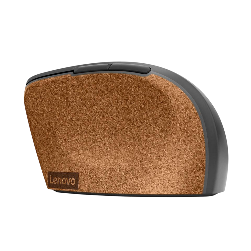 Wireless Mouse Lenovo Go Vertical, up to 2400 dpi, 6 buttons (3 program.), Ergonomic, 97g., UV-coated cork grip, 1xAA, Unifying, 2.4Ghz, Storm Grey