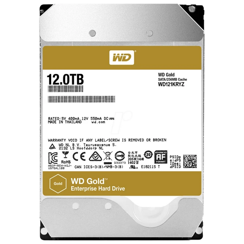 3.5" HDD 12.0TB-SATA-256MB Western Digital "Gold Enterprise Class (WD121KRYZ)"