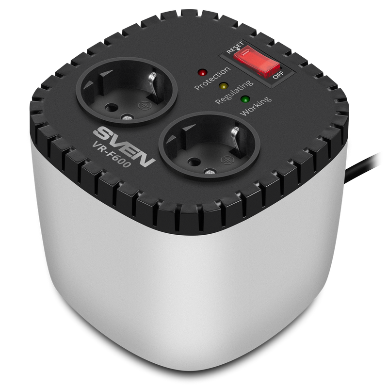 Stabilizer Voltage SVEN VR-F600 max.200W, Output sockets: 2 × CEE 7/4