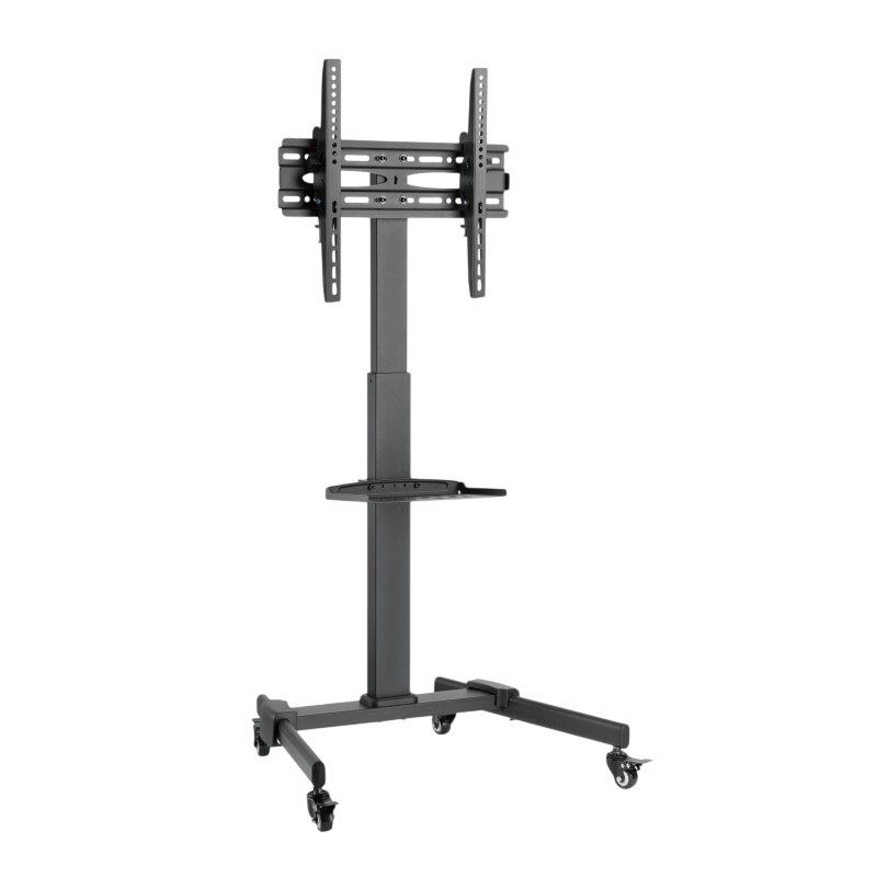 Mobile Stand for TV Stand 55P-4040T black; 1 Shelf; 32-55";TV 35 kg; Shelf 5kg;+10°/-10° tilt.;Height Adjustm
