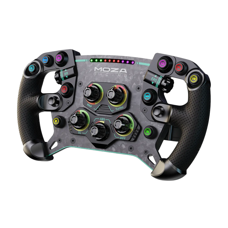 Wheel MOZA GS V2P GT, 300mm, 5mm-thick, Magnetic Shifter Paddles, Clutch Paddles, 10 buttons, Intelligent Telemetry, Quick Release, Wireless/Wired