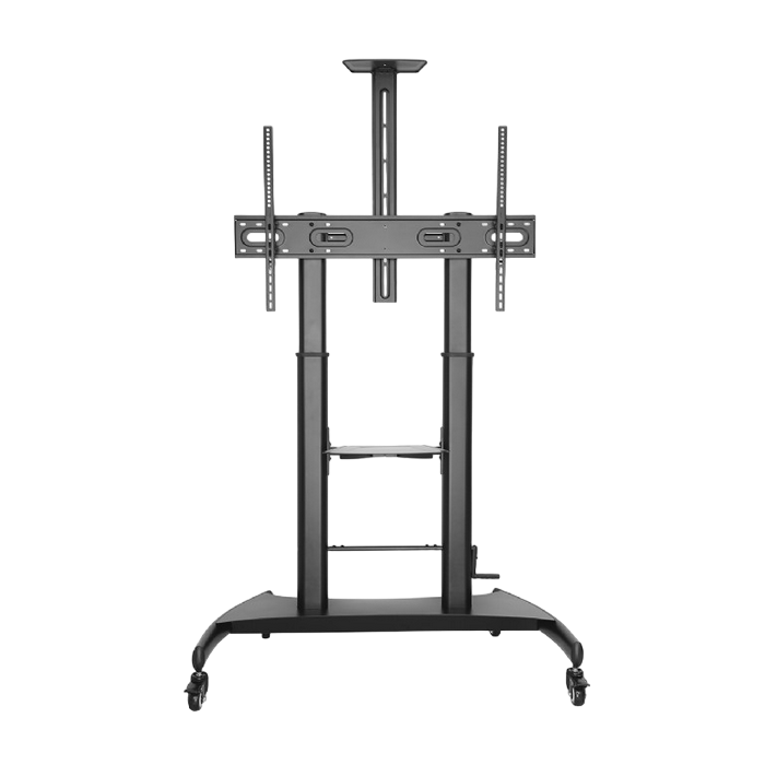 TV Mount Stand Gembird TVS-100T-02, 60-100"; Black, VESA; max 100kg, Height adjustable TV floor stand