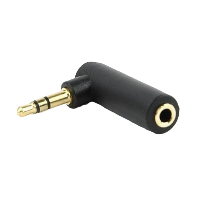 Audio adapter 3-pin*3.5 mm jack angled 90 ° to *3.5 mm jack socket, Cablexpert, A-3.5M-3.5FL