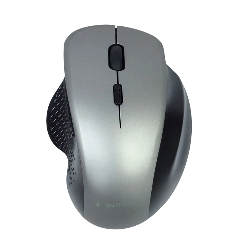 Wireless Mouse Gembird MUSW-6B-02-BG, Optical, 800-1600 dpi, 6 buttons, Ergonomic, 1xAA, Black/Gary