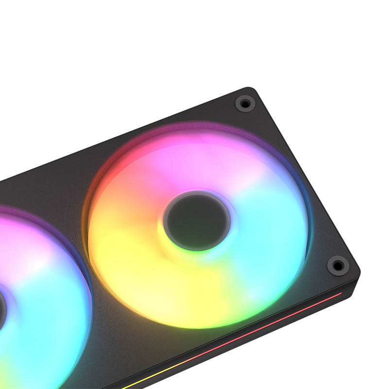 PC Case Fan Cougar Unity240-RB, Cooling kit, 2x120mm ARGB, 243.6x125x25mm, 700-1600 RPM, 33.5 dBA, 49 CFM, Black