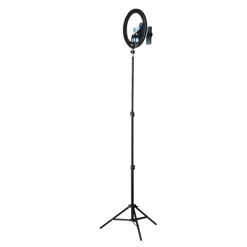 Tripod cu Lampa Circulara Cellularline Selfie Ring Trio Universal 13", Black