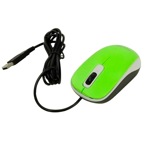 Mouse Genius DX-110, 1000 dpi, 3 buttons, Ambidextrous, 85g, 1.5m, USB, Green