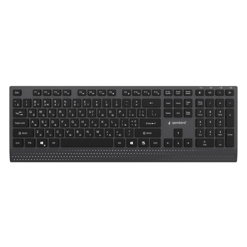 Keyboard Gembird KB-MCH-06-CYRL, Slimline, Chocolate type, 1.8m, USB-A + C, EN/RU, Black