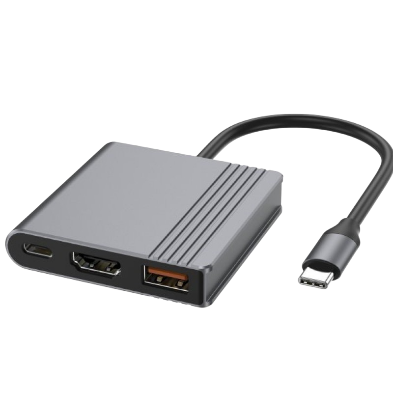 Docking Station Gembird A-CM-COMBO3-05, USB3.1, USB-C, 4K@60Hz HDMI, PD 90W, Metal housing