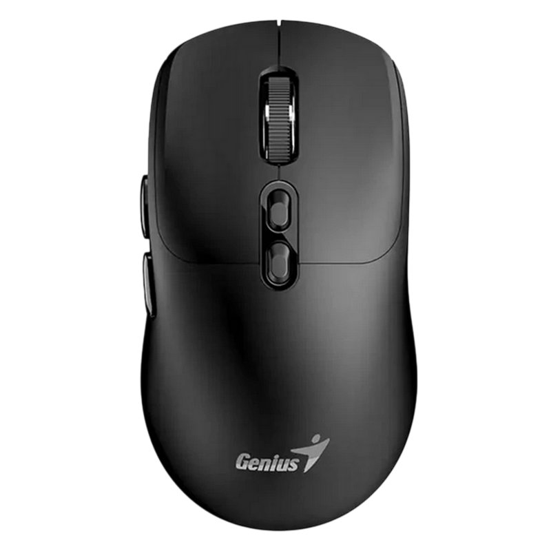 Wireless Mouse Genius NX-8080S, 1600 dpi, 7 buttons, Ambidextrous, 54g, Silent, BlueEye, 1xAA, 2.4Ghz, Bluetooth, Black