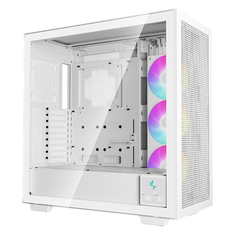 Case EATX Deepcool MORPHEUS, w/o PSU, 1x420mm ARGB fan, 4xUSB3.0, 1xUSB-C, Vertical GPU mount, Dual chamber, Modular, Display, DF, TG, Mesh pan, White