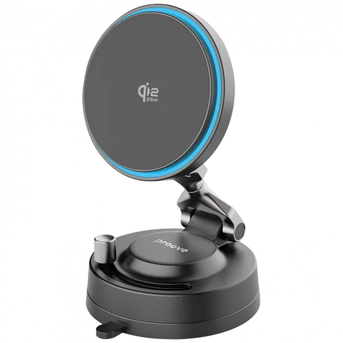 Car Mount With Wireless Charger Proove Jetlock Qi2.2 25W, Black