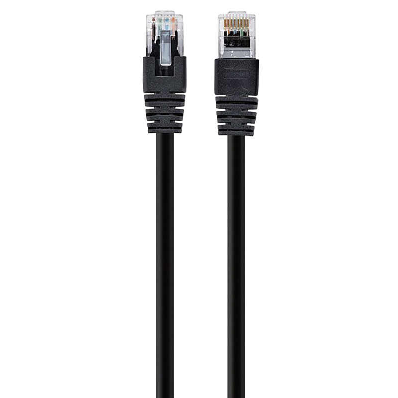 2m, Patch Cord Black, PP12-2M/BK, Cat.5E, Cablexpert, molded strain relief 50u" plugs