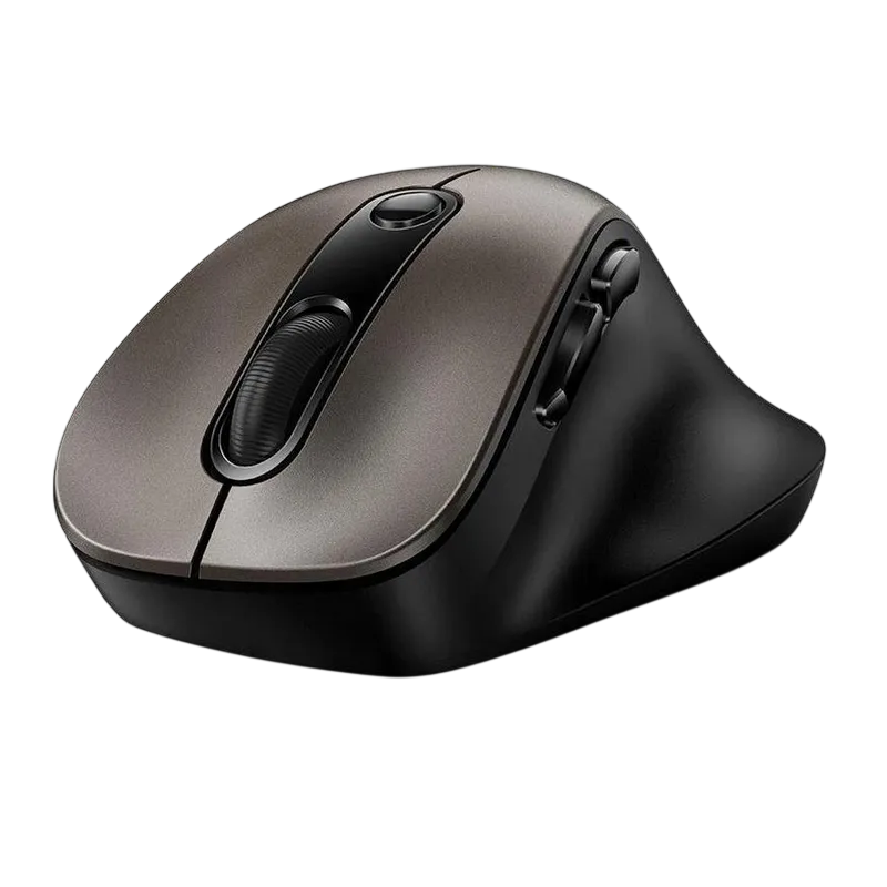 Wireless Mouse Genius Ergo 9000S, 800-2400 dpi, 6 buttons, Ergonomic, 60g, Silent, 1xAA, 2.4Ghz, Bluetooth, Champagne titanium