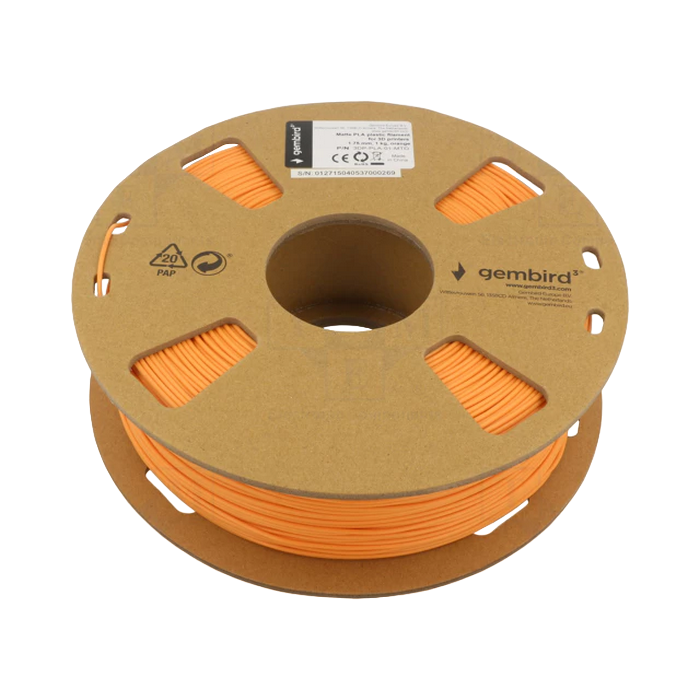 PLA 1.75 mm, Matte Orange Filament, 1 kg, Gembird 3DP-PLA-01-MTO