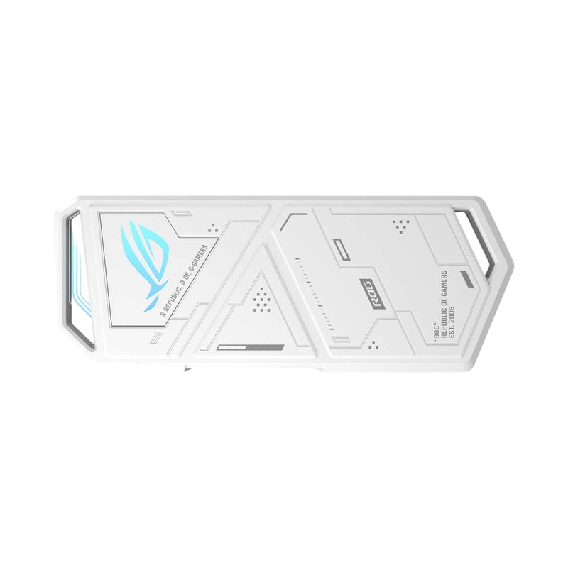 ..M.2 NVMe SSD Enclosure ASUS ROG Strix Arion White Edition, USB3.1 Type-C, 10Gbps, Aura Sync RGB, USB-C to C/A Cables, Thermal Pads, Screwdriver-Free