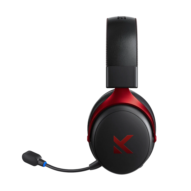 Gaming Wireless Headset MCHOSE V9 Pro, 53mm drivers, 275g, 250h, Detachable AI NC Microphone, 7.1, Memory foam, On-ear control, USB+2.4+BT, Black/Red