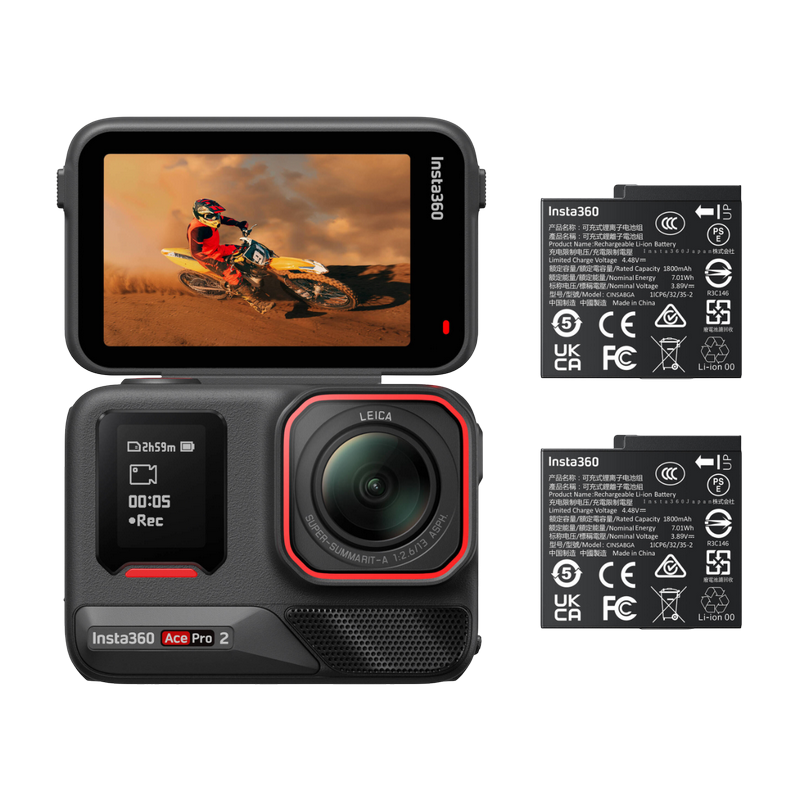 Camera Action Insta360 Ace Pro 2 Dual Battery Bundle CINSAAQ