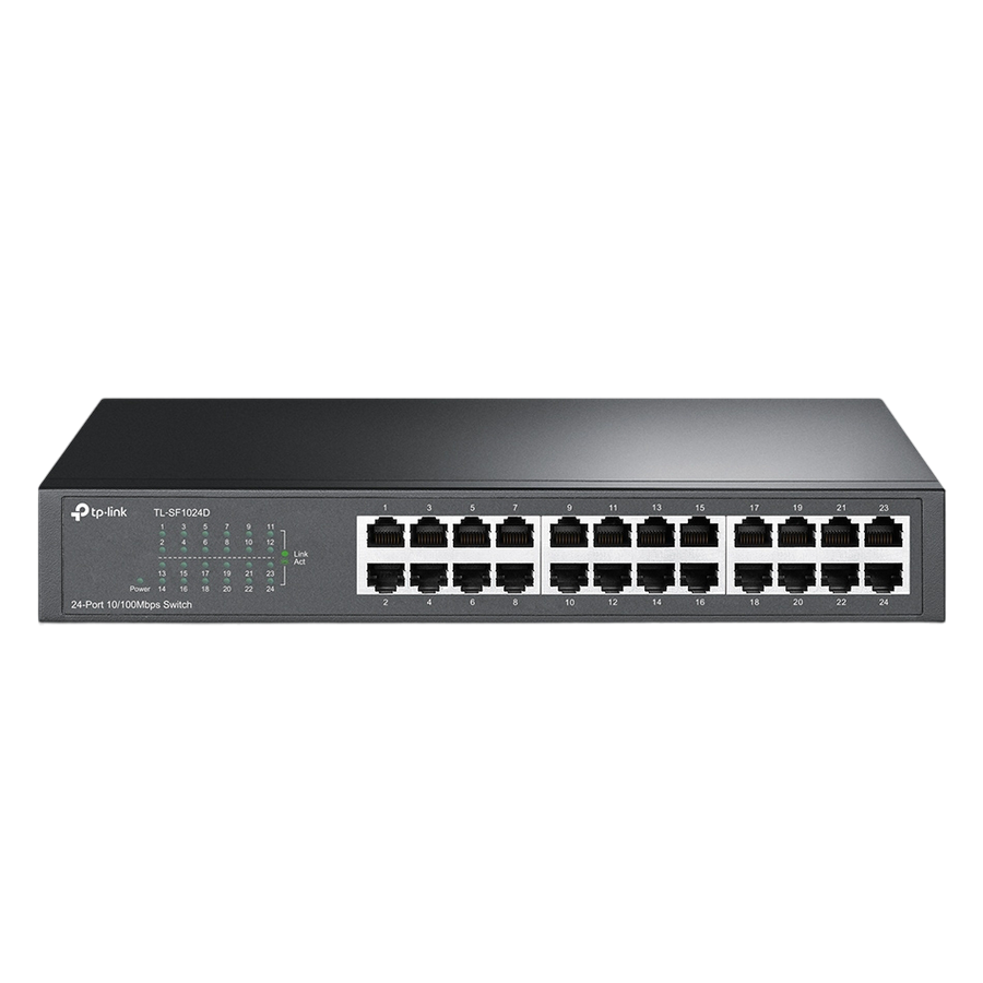 24-port 10/100Mbps Switch TP-LINK "TL-SF1024D", 1U 13-inch rack-mountable steel case