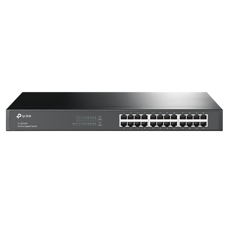 24-port 10/100/1000Mbps Switch TP-LINK "TL-SG1024", 1U 19" Rack Mount, Metal Case