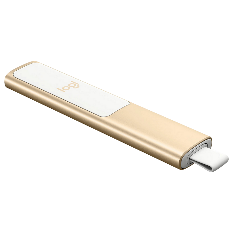 Presenter Logitech Spotlight, 3 buttons, Range: 30m, Bluetooth/2.4 Ghz, 85 mAh, Gold