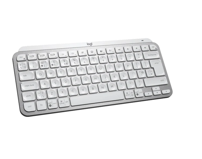 Wireless Keyboard Logitech MX Keys Mini, Compact, Premium typing, F-keys, Spherical keys, Backlight, 2.4Ghz+BT, EN, Pale Gray