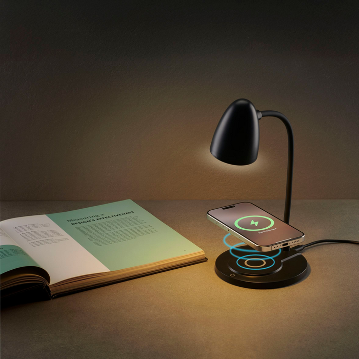 Cellularline LED Eye lamp, Aura, with Wireless Charging 15W, Black