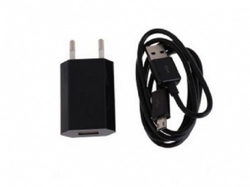 XPower travel adapter, 2.4A + Lightning Cable, 2USB Black
