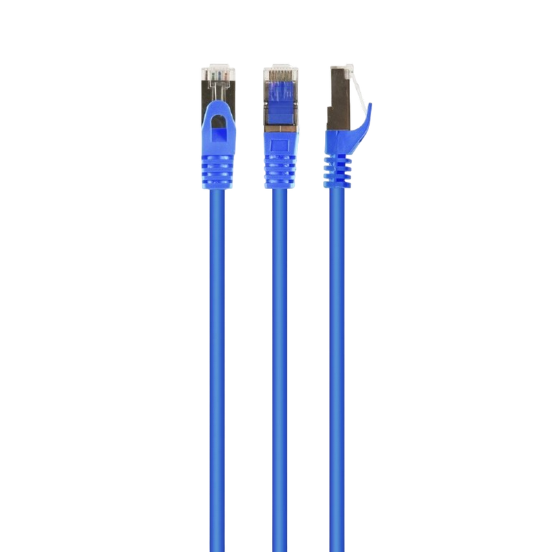 Cat.6A SFTP 0.5m, Blue, Copper, PP6A-LSZHCU-B-0.5M, Cablexpert, Low Smoke Zero Halogen (LSZH)