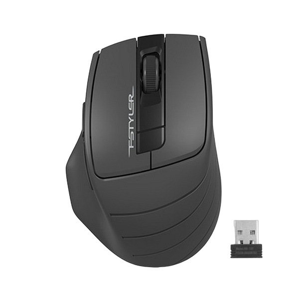 Wireless Mouse A4Tech FG30S, 1200-2000 dpi, 6 buttons, 97g, Ergonomic, Silent, Programmable, 1xAA, 2.4Ghz, Grey