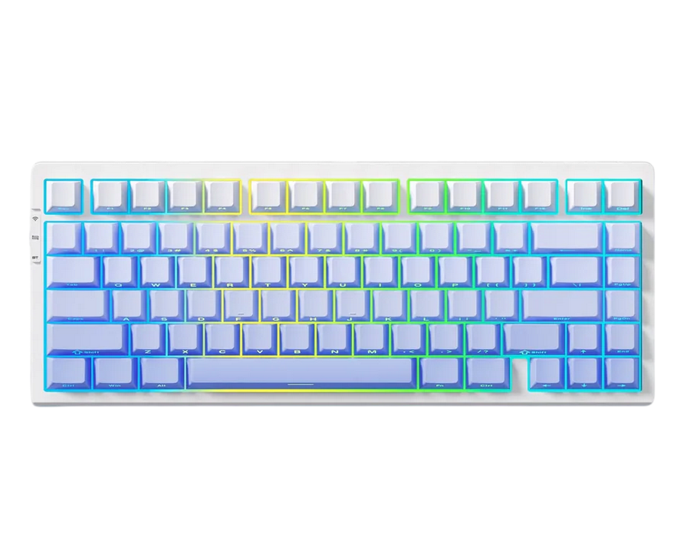 Gaming Wireless Keyboard MCHOSE G75 Pro, Mechanical, 75% Layout, Matcha Latte SW V2, PBT Double Shot, Cherry Profile, 8000mAh, EN, Glacier Gradient