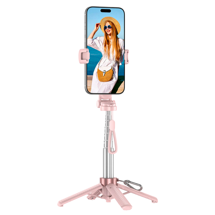 Tripod & Selfie Stick Portable XO SS29 Pro 4 in 1(64cm), Pink