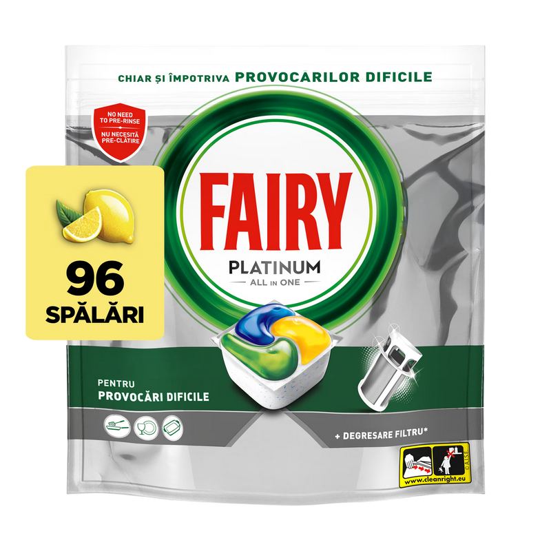 Dishwasher Capsules Fairy Platinum All In One, 96 caps
