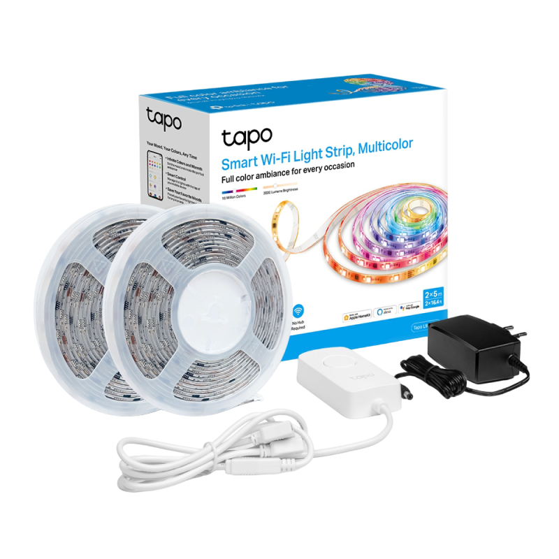 TP-LINK "Tapo L930-10", Smart Wi-Fi LED Dimmable Strip, Multicolor, Multizone+White, 10Meters,2000lm