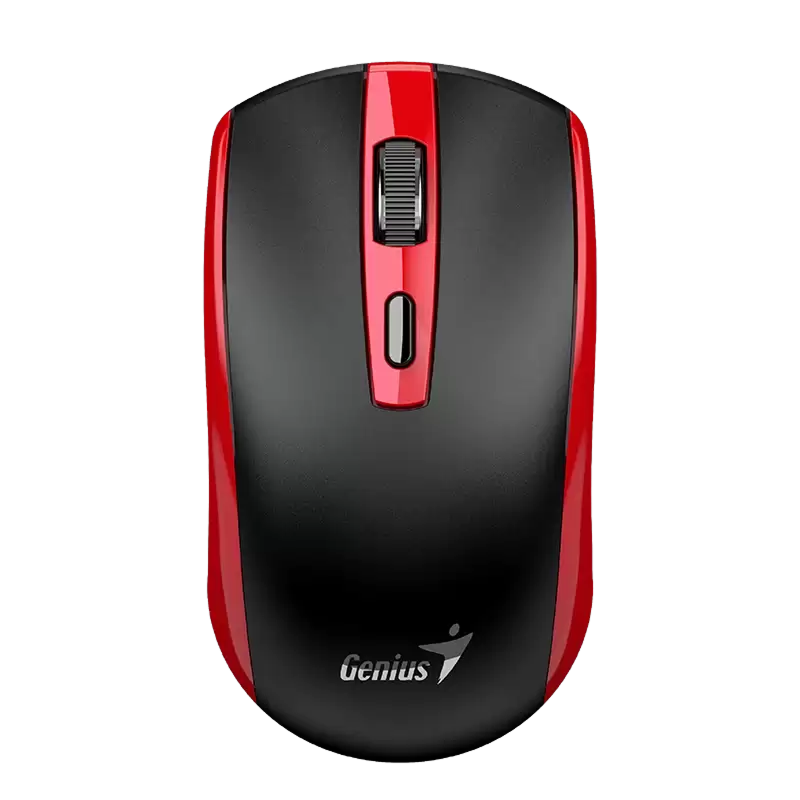 Wireless Mouse Genius ECO-8150, 1200 dpi, 4 buttons, Ambidextrous, 81g, BlueEye, Rechargeable, 2.4Ghz, Red