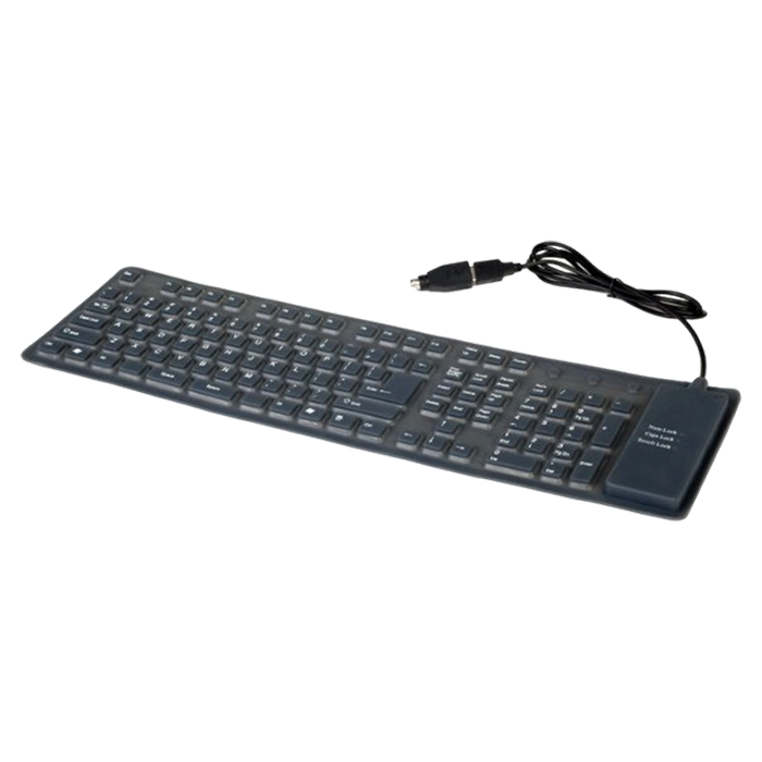 Keyboard Gembird KB-109F-B, Silicone, EN keys, Liquid-proof, Black, USB