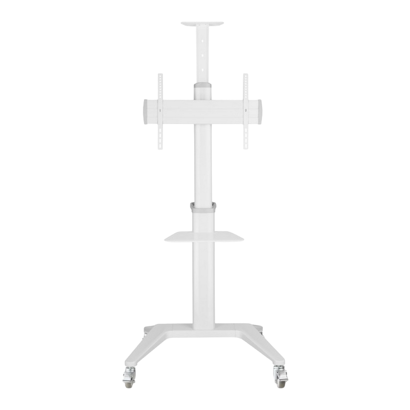 TV Mount Stand Gembird TVS-70T-02-W, 37-70"; White, VESA; max 70kg, Aluminum TV floor stand with caster wheels