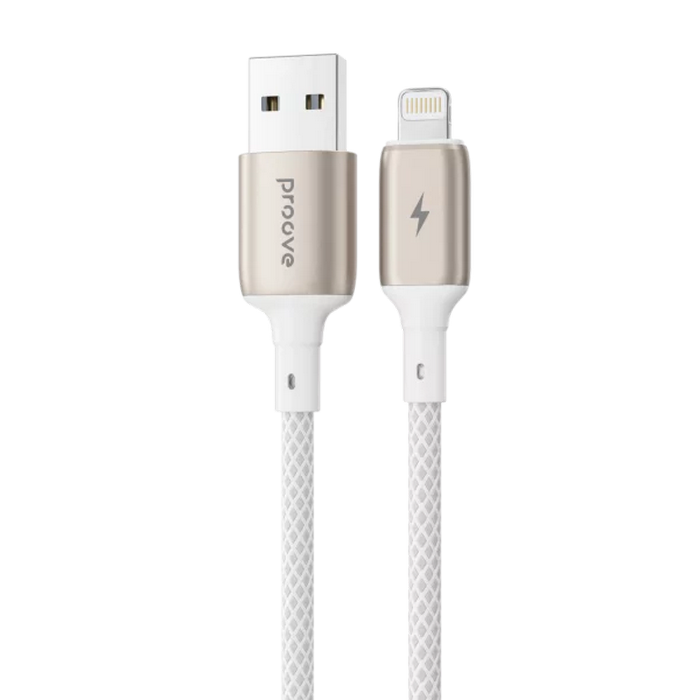 Cablu USB (Lightning), Proove Dense Metal 2.4A (1m), White