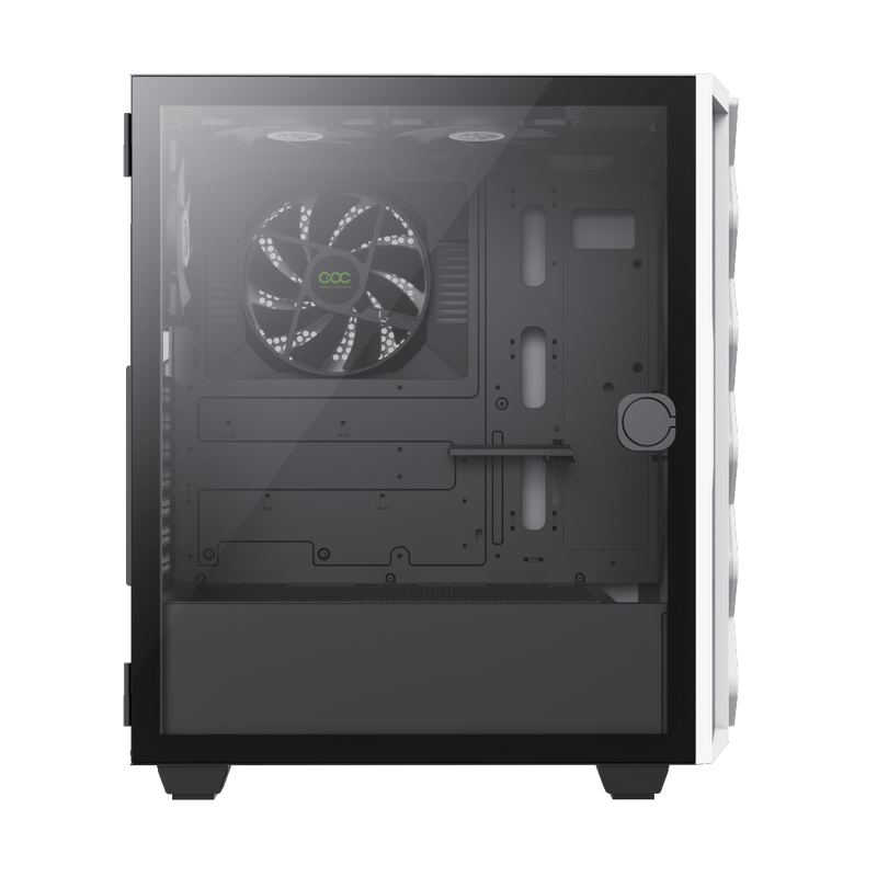 Case ATX GAMEMAX Diamond CP WT, w/o PSU, 0.5mm, 3x120mmARGB, 1x140mm, ARGB Hub, Front Mesh+LED strip, 1xUSB3.1, 1xUSB2.0, 2x2.5", 2x3.5", White