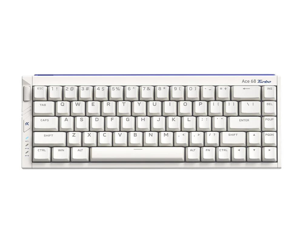 Gaming Keyboard MCHOSE Ace 68, Hall Effect Mechanical, 65% Layout, Gateron Magnetic Jade SW, PBT, Aluminum, Macro, RGB, USB, EN, Nove White