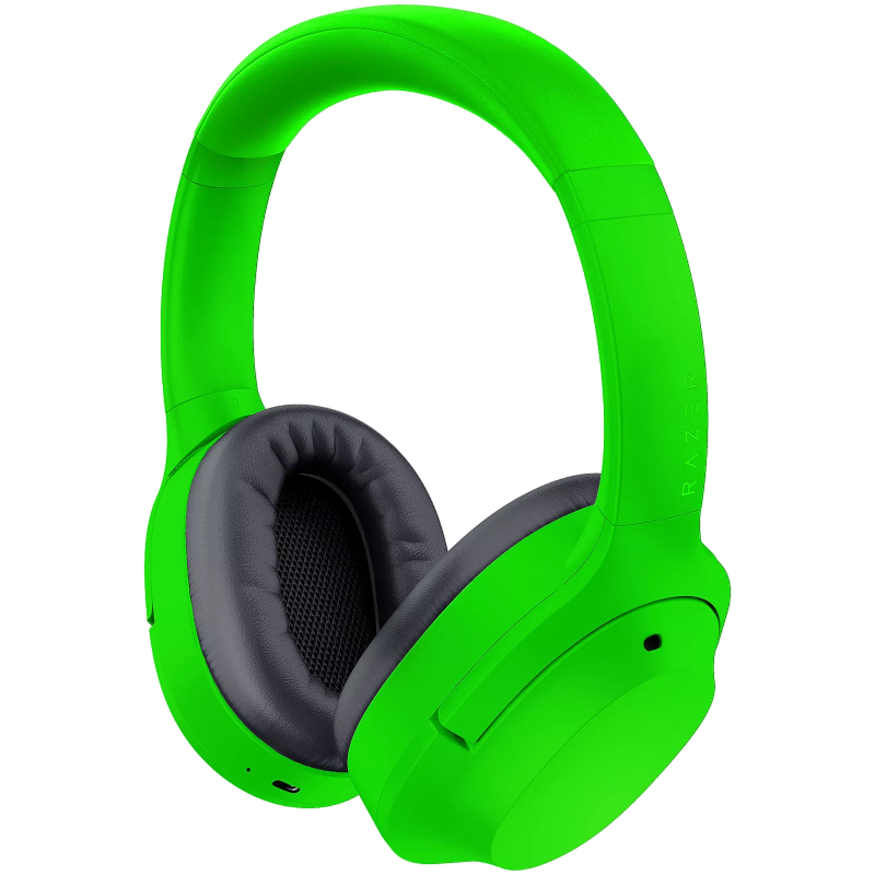 Gaming Wireless Headset Razer Opus X, 2x40mm drivers, 20-20kHz, 270g, 40h, ANC, On-earcup control, Rotatable ear cup, Low Latency, BT 5.0, Green