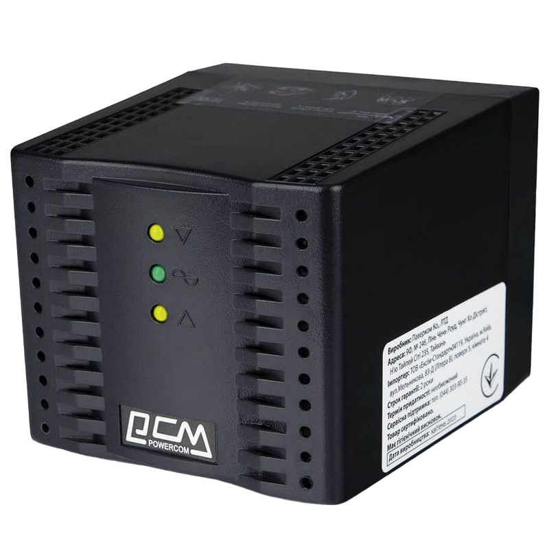 Stabilizer Voltage PowerCom TCA-2000, 2000VA/1000W, Black, 4 Shuko socket