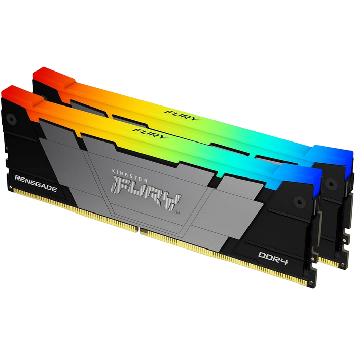 64GB DDR4-3600MHz Kingston FURY Renegade RGB (Kit of 2x32GB) (KF436C18RB2AK2/64), CL18, 1.35V, Blk