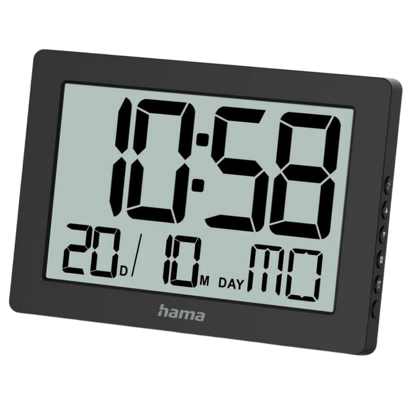 Digital Wall Clock Hama Ko Tao 222230 Black