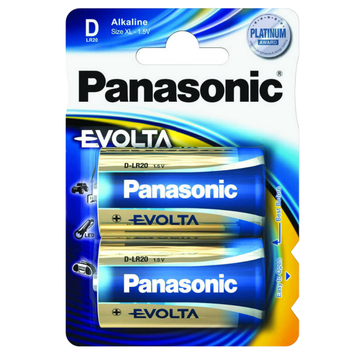 D size Panasonic "EVOLTA" 1.5V, Alkaline, Blister*2, LR20EGE/2BP
