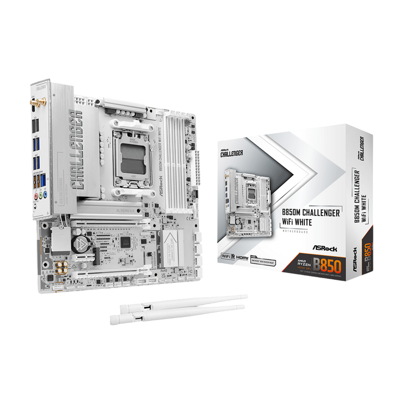 MB AM5 ASRock B850M CHALLENGER WIFI WHITE mATX