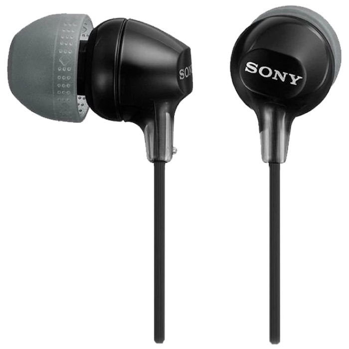 Earphones SONY MDR-EX15LP, 3pin 3.5mm jack L-shaped, Cable: 1.2m Black