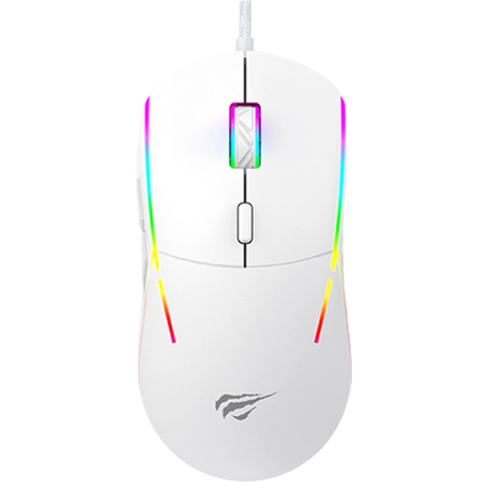 Gaming Mouse Havit MS961, 1200-12000dpi, 6 buttons, Programmable, RGB, 108g, 1.8m, USB, White